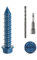 Wavanta 30Pcs M6.5 x 32mm Concrete Screws Anchor, Blue Slotted Hex Flange Head with Screwdriver and Drill Bit, Masonry Brick Stucco Cement Block Screws, Diamond Point