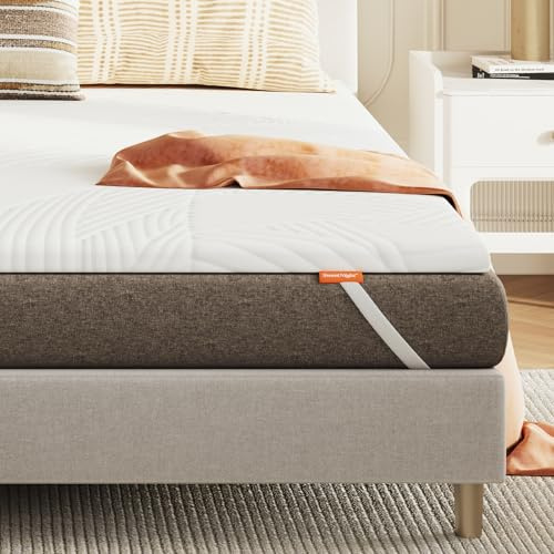 Sweetnight Topper Colchón de Espuma Viscoelástica en Gel 90x190 cm, Grosor de 5 cm, con Funda Extraíble y Lavable, Sobrecolchón de Memory Foam 90x190x5cm, con Correas Elásticas, Blanco