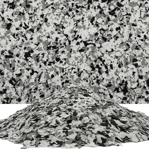 Epoxidharz Farbchips Bodenbeschichtung Garage Boden Chips Schwarz/Weiß/Grau 1kg