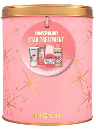 NEW Soap Glory Star Treatment Gift Set, 4 Piece Mini Body Care Collection with Face Wash, Original Pink Fragrance in Reusable Tin | IN DEMAND GIFT SET