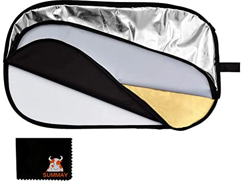 GODOX 39”x59” 100x150cm 5-in-1 zusammenklappbarer tragbarer Disc-Lichtreflektor mit Tasche für Studio und Fotografie - Gold, Silber, Schwarz, Weiß, Durchscheinend. (RFT05-100x150)