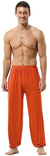 HOEREV Supermjuka Modal Spandex Haremsbyxor För Yoga Och Pilates,Apelsin,3XL