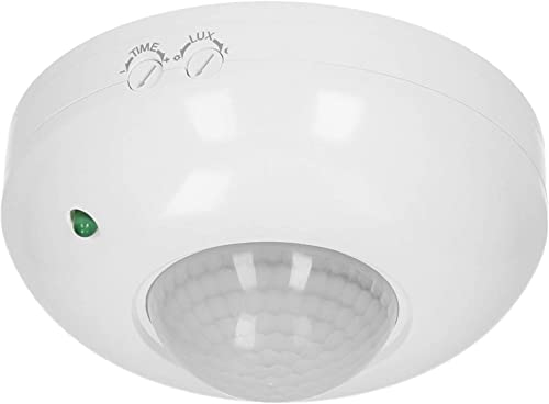 Miratic Detecteur de Mouvement 360° 1200 W Montage au Plafond Capteur de Mouvement Infrarouge Detecteur de Mouvement Interieur Montage en Saillie (Blanc)