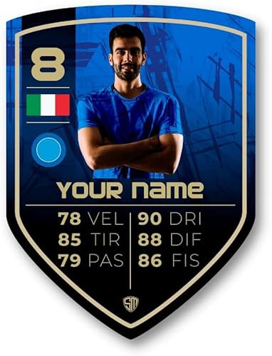 Stampitaly Sport Player Card-Maxi Figurina Personalizzata con Foto HD Stampa UV Idea Regalo Originale Uomo Donna Compleanno Laurea università Merchandising Squadra Calcio Futsal FUT (Player Card 1)