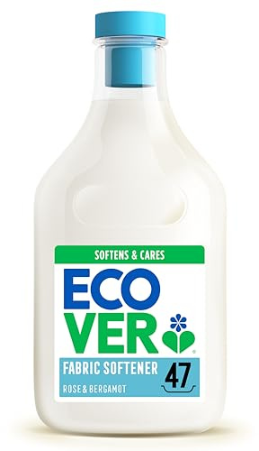 Ecover Fabric Softener, Fabric Conditioner to Soften Your Clothes, Fresh Rose & Bergamot Scent, 1 x 47 Washes, 1 x 1.43L