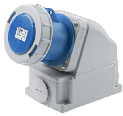 Presa industriale da parete, 220V 230V, 3 poli 2P+T, 63A, IP67 - Rosi 1001263