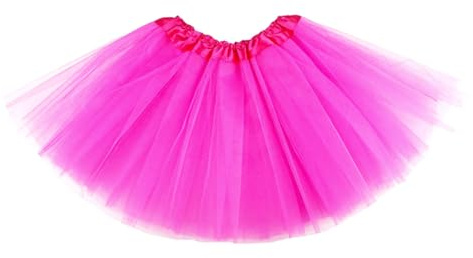 XXLKVSK Women's Teen Tutu Skirts Pink Tutu Adult Tutu for Women Halloween Party Costume Dance Skirt Adult Classic Elastic Tulle Tutu Skirt