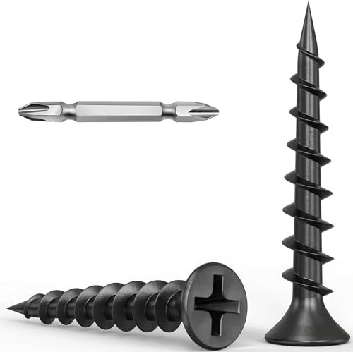 Wavanta Lot de 200 vis M3,9 x 30 mm pour cloison sèche, filetage grossier, finition oxyde noir, avec embout de tournevis – Idéal pour cloison sèche, bois et meubles