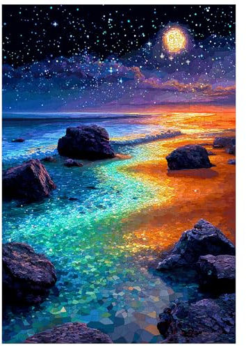Ulord Puzzle de 300 pièces pour adultes - Plage - Nuit étoilée - 38,1 x 25,4 cm