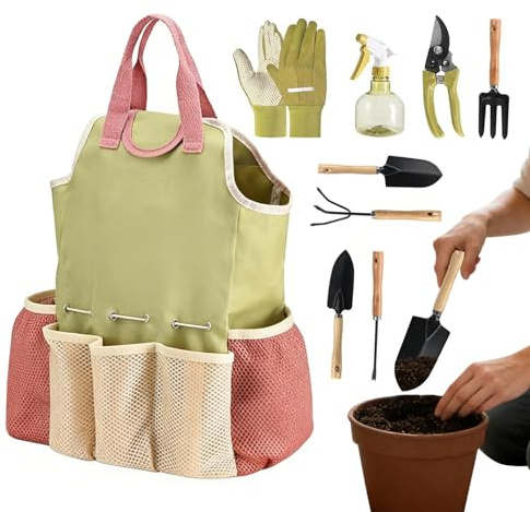 Attrezzi da Giardinaggio a Mano | Attrezzatura da 9 Pezzi per Piantare - da Giardinaggio Esterno - Per Dimensioni, Diserbi, Scavaggio, Coppa, Giardino Esterno