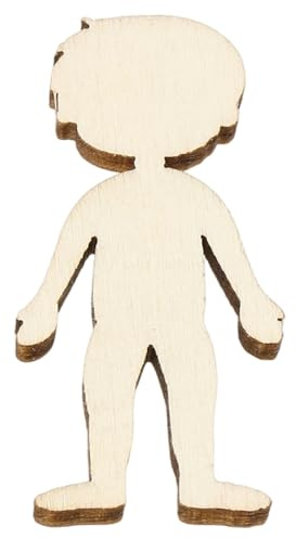 sourcing map 50 Pcs Unfinished Wooden Person Cutouts 1.89 Inch People Figure Wood Cutouts Wooden Chips for DIY Crafts Painting Creative Woodcraft Projects Home Decor