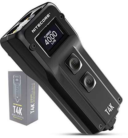 Nitecore T4K 4000 Lumen Turbo Taschenlampe Aufladbar mit OLED-Display Manventure Edition