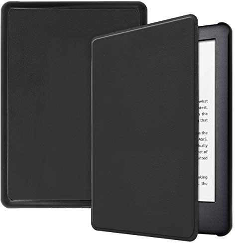 SATURCASE Coque pour Amazon Kindle 2019, PU Cuir Flip Folio Ultra Mince Poids Léger Housse Étui avec Fonction Veille/Réveil Automatique pour Amazon Kindle 2019 (10th Génération) (Noir)