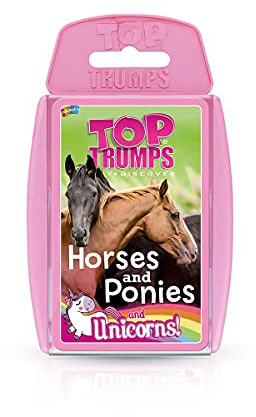 Top Trumps Pferde und Ponys und Einhörner klassisches Kartenspiel, erfahren Sie Fakten über Falabella, Shetland und die Andalusier in diesem pädagogischen Spiel, Geschenk und Spielzeug für Jungen und