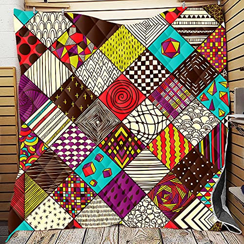 Chickwin-Shop Exótico Colcha de Verano Colcha Acolchada para Cama, Mandala Multiuso Edredón Manta de Dormitorio Suave Colchas para Primavera Cama Matrimonio Individual (Patchwork 1,180x200cm)