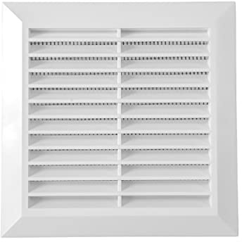 Vent Systems 125 mm – Color blanco – Rejilla de ventilación – Rejilla de ventilación – Cubierta de parrilla – Con brida – Protección contra insectos integrada – para baño, oficina en casa, cocina.