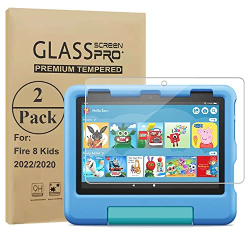 HunDun 2 Stück Schutzfolie Kompatibel mit 8 Kids 2024/2022/2020, Panzer Schutz Glas Folie Displayschutz