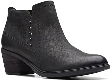 Clarks Stivali da donna Neva Lo Chukkah, Pelle nera, 38 EU