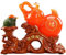 PHONME Feng Shui Statue Ornament Wu Lou/Hu Lu mit Geldfrosch Skulptur Luck Prosperity Home Decoration, Best Housewarming Glückwunschgeschenk,Rot Heimdekoration (Color : Red)