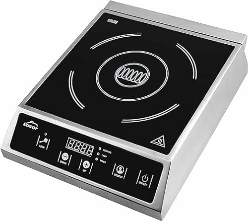 Suinga Plaque à induction portable, surface en verre, contrôle tactile, 10 niveaux de puissance, deux feux de 12 et 28 cm, système de sécurité IPX3, inox, noir, puissance 2700 W
