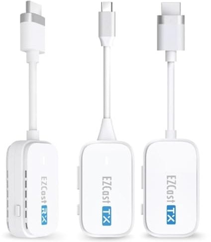 EZCast Wireless Transmitter & Receiver Kit - HDMI & Type-C Transmitter and HDMI Receiver, Ultra Low Latency, Plug & Play for PC, Laptop, Projector