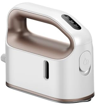 Newbealer Mini Plancha de Vapor Turbo, Horizontal y Vertical 360°, Calentamiento Rápido en 45s, Compacta y Ligera, Suela de Baja Temperatura, Apagado Automático, Ideal para Viajes, Blanco