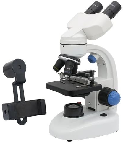 Microscope Biological Microscope 2000X with Phone Clip HD Illuminated Monocular/Binocular Microscope for Student Experiment Tools(Binocular)