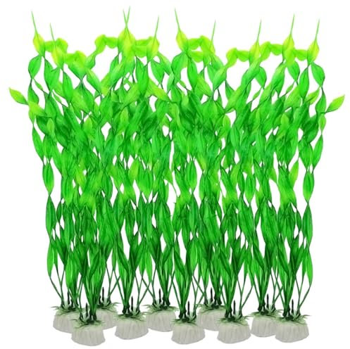 10 st/förpackning konstgjorda akvarieväxter, 30 cm akvarieväxter med stenbas, realistiska akvarium växter med lågt underhåll för fiskskål, akvarium eller tropiskt fiskakvarium