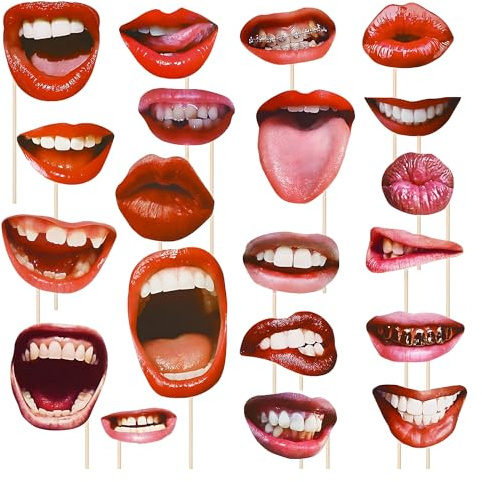 1set Funny Lip Photobooth Props, Creative Photo Booth Props & Party Accessories for Adults, Perfect for Birthday Decorations, Fun Party Decorations