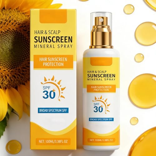 Scalp Sunscreen -Sun Cream Spray - Lightweight Sun Protection for Hair & Scalp - Non-Greasy UV Defense to Prevent Color Fade & Dryness - Perfect for Hiking, Beach, or Running -100ML