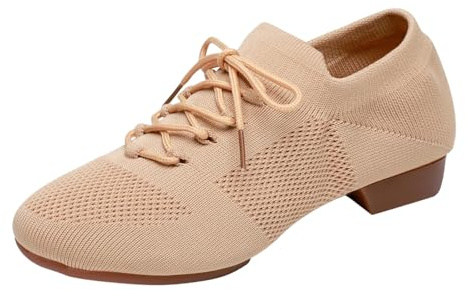 Women's Shoes Women Ballroom Dance Shoes Jazz Boots Laced Closed Toe Latin Salsa Modern Dance Comfortable Non-Slip Resistant Trainers Sports Dance Shoes Elegant Dirndl Shoes, khaki, 6