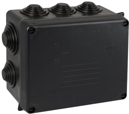Solera® 160×135×70mm IP55 Caja de derivación externa estanca IK08 con conos • 717N • Negro • 1 unidad