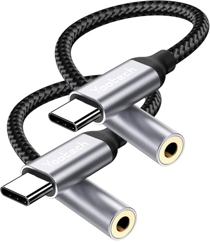 Adattatore USB C Jack 3.5mm, Adattatore Audio USB C a Cavo Dongle Aux per iPhone 16 15 Pro Max Plus, per Samsung Galaxy S24 S23 Ultra Note 20, Pixel 4 3 2 XL e altro