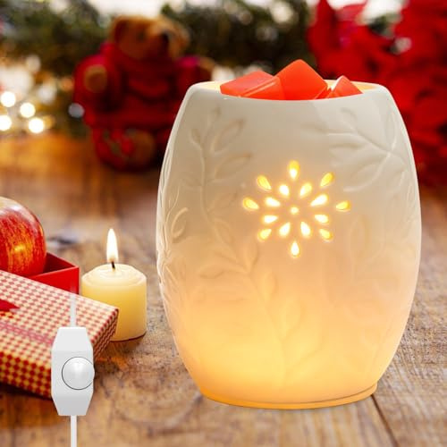 Scaldacere in ceramica, lampada profumata elettrica, lampada aromatica per cera profumata, lampada profumata in ceramica, fornello per oli essenziali, profumo per ambienti con tealight per yoga