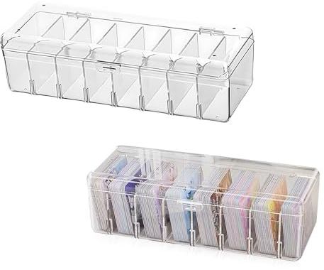 LdawyDE Caja para Tarjetas, 24,8 x 10 x 7,5cm Organizador Transparent,2Pcs
