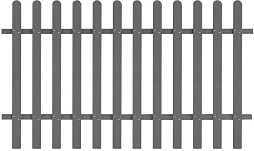 Ordellia Valla WPC gris 200 x 120 cm, 12 listones, valla de jardín para jardín delantero, terraza, balcón, confinamiento, delimitación y privacidad en exteriores