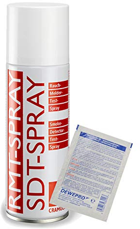 RMT Spray - 200ml Spraydose - Rauchmelder-Test-Spray - ITW Cramolin - 1391411 - Testspray für Rauchmelder zur Testauslösung inkl. 1 St. DEWEPRO® SingleScrubs