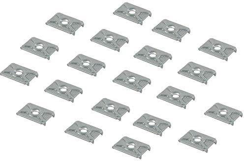 Gedotec Möbelverbinder für Kleiderschrank Möbel-Klammer zum Befestigen - H3501 | Rückwand-Klammer Stahl verzinkt | Schrank-Verbinder für Möbel-Rückwände | 100 Stück - Rückwand-Verbinder zum Schrauben