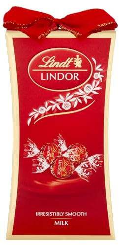 Lindt Lindor Milk Chocolate Bow Gift Box – 75g – Smooth Melting Truffles – 2025 Christmas, Gift for Him & Her, Birthday, Thank You
