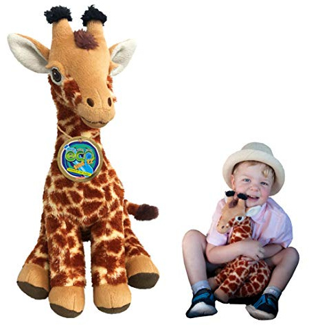 EcoBuddiez - Giraffe von Deluxebase. Großes 35cm weiches Plüschtier aus recycelten Plastikflaschen. Umweltfreundliches kuscheliges Geschenk für Kinder und süß Stofftier für Kleinkinder.
