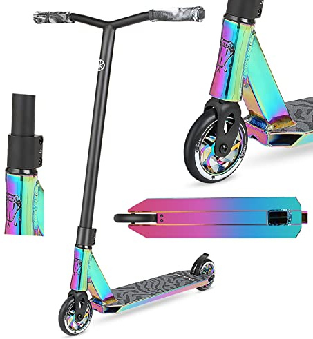 VOKUL BIZT K1 Pro Scooter - Stunt Scooters for Kids 7 Years and Up, Beginner to Intermediate Tricks Freestyle Scooters with 110MM Alloy Wheels (Neo)