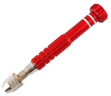 Larcele Perceuse à Main, Mandrin à Préhension Hélicoïdal, Mini Manuelle en Aluminum pour DIY Bois Argile Résine Modèle SDZKQ-02 (Rouge)