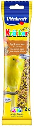 VITAKRAFT Canary Egg & Grass Stick 2 Pack Budgie Treat Boredom Breaker Kracker