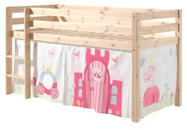 möbelando Spielbett >Pino< in Kiefer massiv Natur - 210x114x106 (BxHxT)