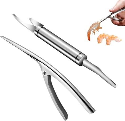 2 Pièces Shrimp Line Knife,Crevettes Couteau,Shrimp Line Fish Maw Knife,5 In 1 Multifunctional Shrimp Like Fish Maw Knife,Poissons et crevettes de Cuisine,for Home Kitchen