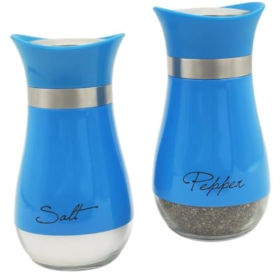Pack of 2 Salt and Pepper Pots Salt and Pepper Shaker Salt and Pepper Set Salt Shaker Salt Pot Kitchen Accessories (Dark Blue)
