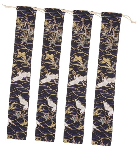 Mikinona Set da 4 Pezzi di Sacchetti Porta Flauto e Flauto Soprano, di Cotone Morbido e Lavabile, per Trasporto la Conservazione di Strumenti Musicali