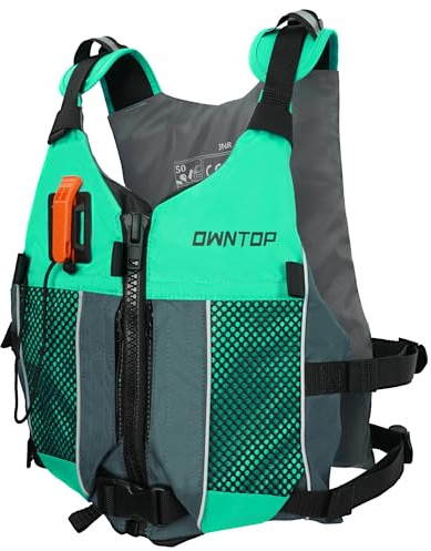 Owntop Schwimmhilfen Erwachsene Jugend mit Trinkrucksack, Pfeife, Mesh Taschen| Verstellbare Auftriebsweste| Leichte Schwimmjacke Unisex für SUP, Kajakfahren, Angeln Alle Wassersportarten