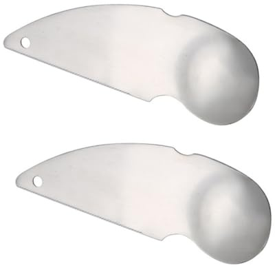 OFFSCH 2pezzi Cucchiaio per Kiwi in Acciaio Resistente da Strumento per Pelare e Scavare Frutta Utensile Compatto per Avocado e Kiwi Cucchiai da Cucina Pratici e Leggeri