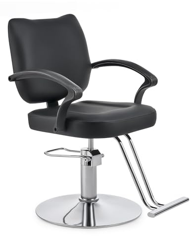 CO-Z Poltrona da Parrucchiere Sedia da Barbiere Moderna con Girevole a 360° e Altezza Regolabile 15 cm Pompa Idraulica Capacità 250 kg per Parrucchiere Salone di Bellezza Tatuaggi